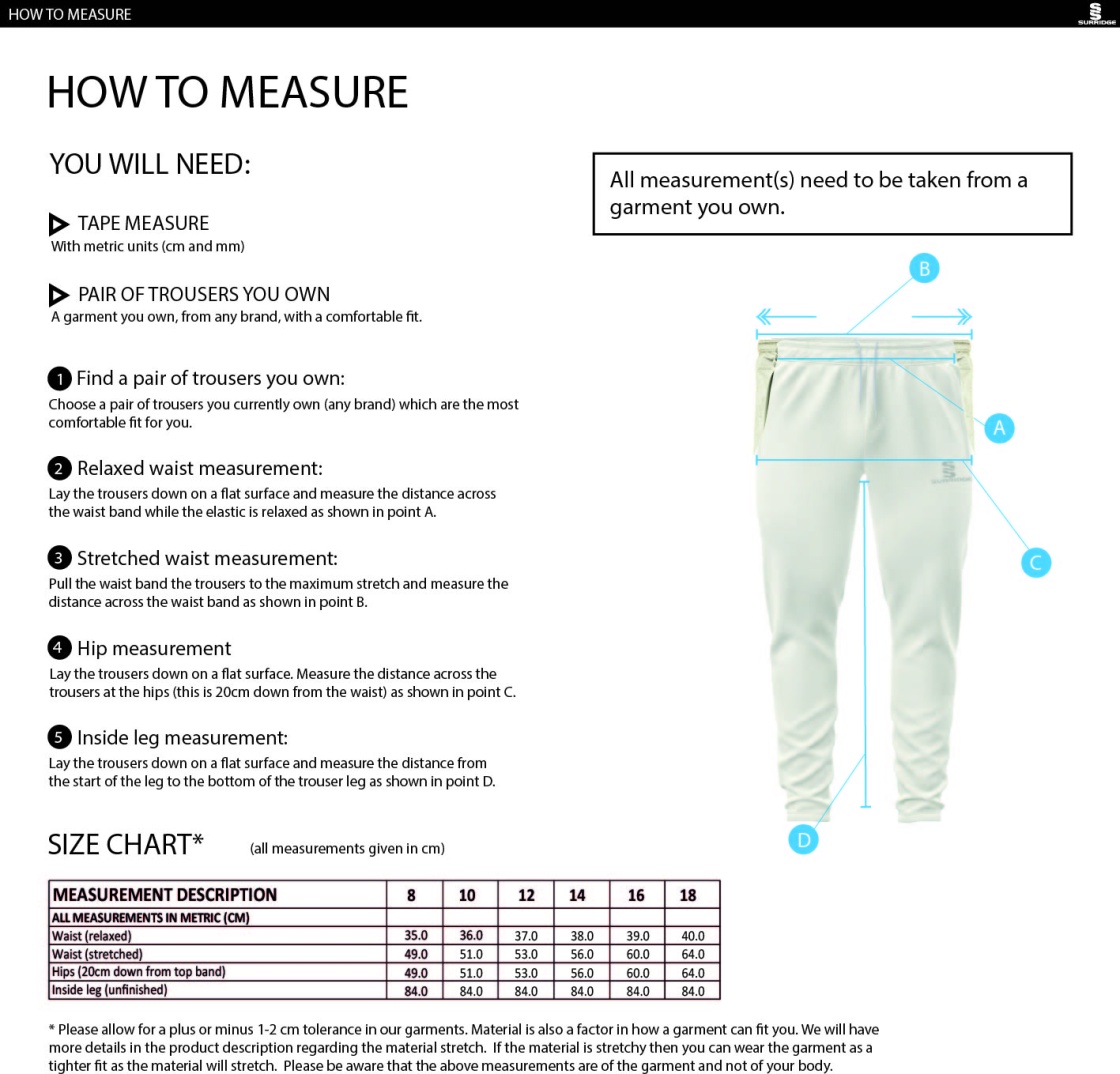 Flemish Giants - Ergo Playing Women`s Pant - Size Guide