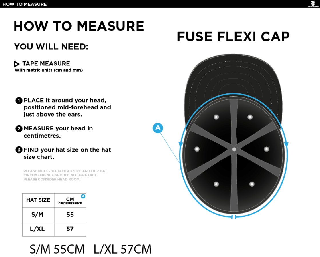 Flemish Giants - Fuse Flexi Cap - Navy - Size Guide