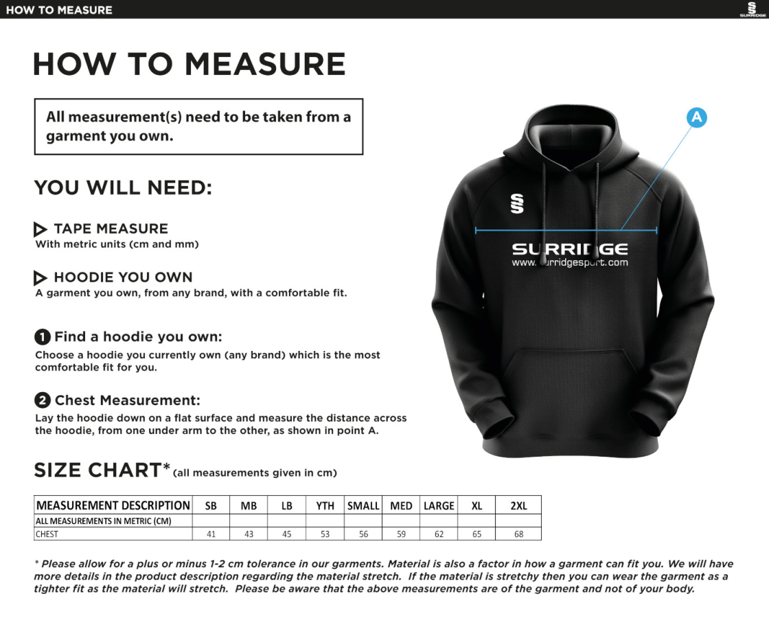 Flemish Giants - Blade Hoody - Size Guide